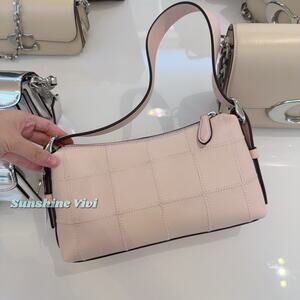 NWT Coach Ego Small Shoulder Bag In Checkerboard Upcrafted Leather CAO22 Blush